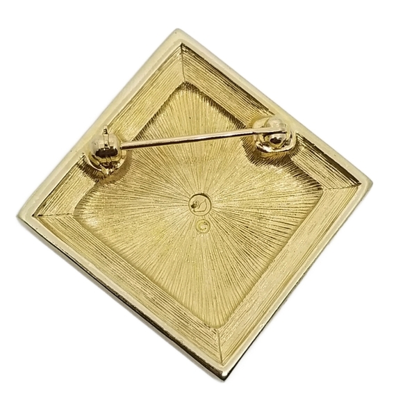 SWAROVSKI 1980S CRYSTAL CHECKERBOARD STATEMENT BROOCH - Picture 4 of 5